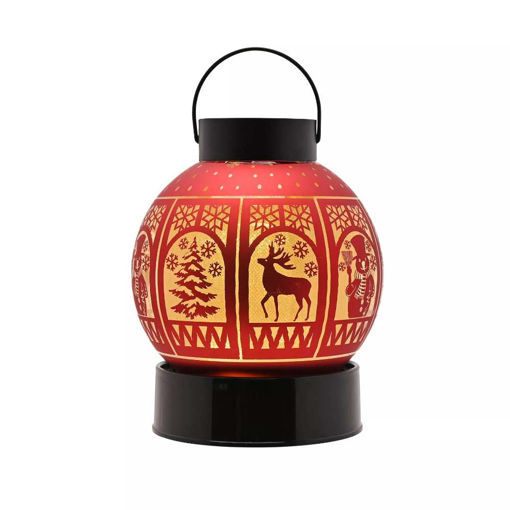 Picture of CHRISTMAS LANTERN BALL RED & GOLD